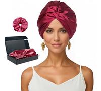 Gorsmoon Bonnet en soie pour dormir pour des cheveux sains et longs | Bonnet de sommeil en soie pour éviter les frisottis et la casse des cheveux | Bonnet en soie pour femme avec boucles et tous les