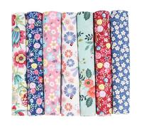 Gorsmoon Lot de 7 tissus en coton 50x50cm - Motifs fleuris vintage et rétro - Ensemble de tissus de haute qualité pour patchwork, couture, décoration DIY - Différents motifs de Fat Quarters