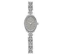 Gosasa Montre bracelet vintage ovale à quartz avec chiffres romains et chaîne en alliage élégant pour femme, gris, Vintage