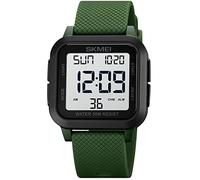 Gosasa Montre de sport militaire numérique en forme d'avion avec lumière LED étanche pour homme, B - Vert kaki.
