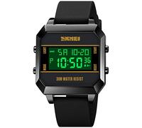 Gosasa Montre de sport militaire numérique en forme d'avion avec lumière LED étanche pour homme, D- noir.