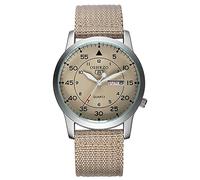 Gosasa Montre de sport militaire unisexe avec bracelet en nylon et affichage analogique à quartz étanche et décontracté, S-kaki, Décontracté