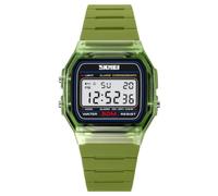 Gosasa Montre de sport numérique unisexe classique avec bracelet en polyuréthane transparent étanche à 30 m, montre décontractée avec rétroéclairage EL, alarme, chronomètre, affichage 12/24 heures