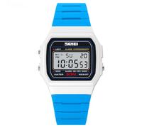 Gosasa Montre de sport numérique unisexe classique avec bracelet en polyuréthane transparent étanche à 30 m, montre décontractée avec rétroéclairage EL, alarme, chronomètre, affichage 12/24 heures