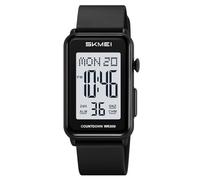Gosasa Montre numérique de mode pour femmes et hommes - Cadran à grands chiffres - Cadran rectangulaire - Étanche - Bracelet en silicone - Montre LED unisexe, Décontracté