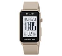 Gosasa Montre numérique de mode pour femmes et hommes - Cadran à grands chiffres - Cadre rectangulaire - Étanche - Bracelet en silicone - Montre LED unisexe, Décontracté