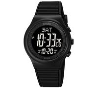 Gosasa Montre numérique unisexe pour sports de plein air, montre multifonction lumineuse, étanche à 50 m, pour homme et femme, noir, Sport