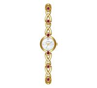 Gosasa Montre vintage avec bracelet en perles pour femme - Petit cadran ovale - Étanche - Cadeau délicat - Pour maman et épouse, P Rouge Blanc, Élégant