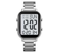 Gosasa Montres de luxe pour hommes en acier inoxydable, faciles à lire, lumineuses, avec date, étanches, chronographes, montres-bracelets, argenté/blanc