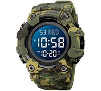 Gosasa Montres de sport militaire pour homme, forme d'avion, LED, numériques, étanches, Montres - Camouflage vert