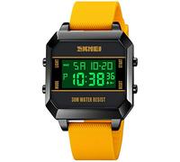 Gosasa Montres de sport pour homme, militaire, numériques, forme d'avion, LED, lumière colorée, étanches, Jaune
