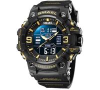 Gosasa Montres pour hommes Multifonctions Militaire S-Shock Sport Montre LED Numérique Étanche Alarme Montres, 8049_Noir & Or, Armée