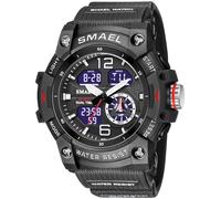 Gosasa S-Shock Montre de sport multifonction pour homme avec affichage numérique LED et alarme, 8007_noir, Sangle