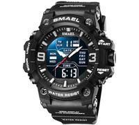 Gosasa S-Shock Montre de sport multifonction pour homme avec affichage numérique LED et alarme, 8049_noir, Militaire