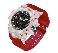 Gosasa S-Shock Montre de sport multifonction pour homme avec affichage numérique LED et alarme, 8069_rouge, Militaire