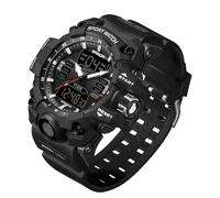 Gosasa S-Shock Montre de sport multifonction pour homme avec affichage numérique LED et alarme, 8069_noir, Numérique