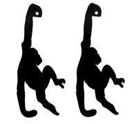 Gosera 2 PCS Porte-Clés Mural de Cuisine en Métal avec Forme de Queue de Chat, en Forme de Singe. Porte-Manteau Noir avec Crochet sans Soudure pour Le Rangement des Vêtements.