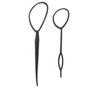 Gosera 2pcs Hair Stick Accessoires de Coiffure Stylisee Twister Cheveux Tourneur Mode Tail Styler Noir