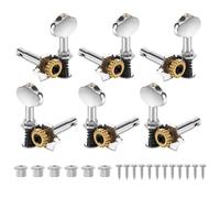 Gosera 3L3R 6 PièCes SéRies 1: 18 Chevilles de RéGlage de Cordes de Guitare Tuner TêTes de Machine Boutons Touches de RéGlage pour Guitare Acoustique ou éLectrique Argent