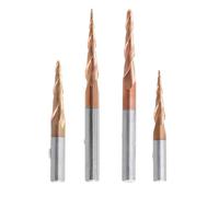 Gosera 4 Pièces Fraise à Bout Conique en Spirale en Carbure, Tige de 6mm, Mèche de Routeur pour le Travail Du Bois, Mèches de Sculpture CNC, Fraise à Bois