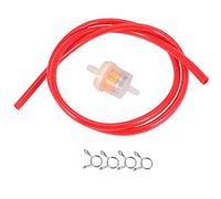 Gosera 6Mm Essence Filtre Ligne De Tuyaux De Tuyau D'Essence 4 Clips Mini Pour Moto Scooter Dirt Bike Rouge