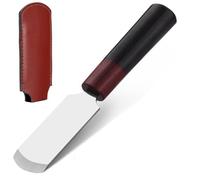 Gosera Couteau à Découper le Cuir, Outils de Travail Du Cuir, Couteau à Parer avec Manche en Bois, Fournitures D'Artisanat Rondes