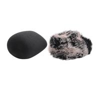 Gosera Couvre Mini Microphone Pare-Brise en Éponge PourBleu, Microphone à CondensateurPro (Éponge et Pare-Brise Velu, Paquet de 2)