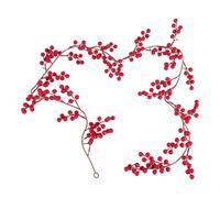 Gosera Guirlande de Baies Rouges de NoëL, Guirlande Artificielle de Baies Artificielles de Baies Rouges de Bourgogne pour la DéCoration ExtéRieure D'IntéRieur