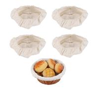 Gosera Panier à Pain Rond Doublure en Tissu Tissu de Protection au Levain Banneton Couverture de Panier de Pâte à Pâtisserie en Rotin Naturel