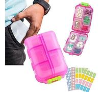 Gosera Pilules Med Wallet avec éTiquettes, Pilulier Medwallet, éTui à Pilules Med Wallet, éTui à Pilules Quotidien Portable, Portefeuille de MéDicaments C