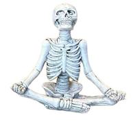 Gosera Pot de Fleur Squelette en Méditation Pot de Plantes de Crâne Pot de Fleur Décoratif d'halloween Sculpture B