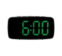 Gosera RéVeil NuméRique Intelligent de Chevet, Horloge de Bureau USB de Voyage à LED Verte avec RéPéTition de TempéRature de Date 12 / 24H pour Chambre à Coucher, Noir