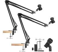 Gosera Storable pour Les Micros Légers 2 PCS Boom Mic Brack Bureau Microphone Stand avec 3/8 "Gramp à Vis pour Le Podcast Gaming Enregistrant Un