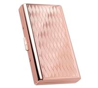 Goshentech Boîtier rétro en métal plaqué noir brillant, double face, pour cartes bancaires, caisse à monnaie (King size 100 mm) (or rose)