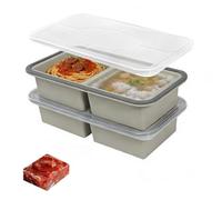 GOSHIES 2 Pièces Plateau de congélation Soup en Silicone Bac a Glacon Soupe Plateau de Congelation pour Soupe avec Couvercle