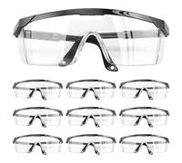 GOSHIES Lunettes de Sécurité 10 Pieces Lunette de Protection Travail Surlunettes de Sécurité Branches Réglables Enveloppantes Lunettes Protection