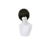 Goshiki Tsutomu Perruque Cosplay Anime Haikyuu !! Cheveux synthétiques courts noirs résistants à la chaleur pour Halloween fête + filet à cheveux