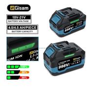 Goshis 4.0AH 4.5AH batterie Lithium-Ion Rechargeable pour Dirll sans fil/clé sans brosse/tournevis pour broches de batterie Makita 18V 1x598VF-1xCharger