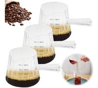 Goshoppers 3 Pièces Verre Doseur,Tasse a Cafe Avec Ouverture en Forme de V,180ml Doseur Cocktail Tasse Transparente avec Manche,Verres à Expresso pour Café,Alcool,Thé,Cocktail,Lait Tasses Verre
