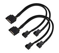 Goshyda 15pin à 2x4pin Adaptateur de Ventilateur Câble 2PCS à Double Séparateur de Ventilateur PWM 4pin avec Fil de 25 Cm 22AWG pour le Refroidissement du Boîtier PC