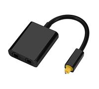 Goshyda Adaptateur Audio Optique à Deux Ports, Adaptateur de câble à Fibre Optique Toslink Splitter numérique 1 en 2 avec Transmission 250M/S pour Lecteur CD, Lecteur DVD(Noir)