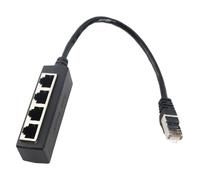 Goshyda Adaptateur Répartiteur RJ45 1 Mâle vers 4 Femelles, Câble Réseau CAT7, Noyau plaqué Or, pourles Réseaux, pour Décodeur TV Hub ADSL