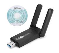 Goshyda Adaptateur USB sans Fil, antenne bi-Bande de Adaptateur sans Fil WiFi USB 3.0 Carte réseau 1200 Mbps avec Disque