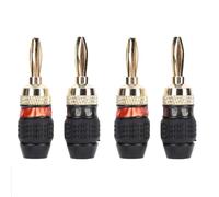 Goshyda Banana Plugs 2 Paires, Connecteurs de Câbles de Haut-parleurs à Oreau à 24 Km, pour Les Connexions D'amplificateur de Haut-Parleur à Double Canal