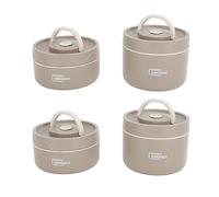 Goshyda Boîte à Déjeuner Isotherme, Boîte à Thermique Portable étanche, Conteneurs à Déjeuner Ronds Empilables en Acier Inoxydable 304 avec Sac Thermique, pour Adultes et