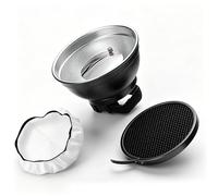 Goshyda Boîte à Lumière Flash Carrée de 15 Cm, avec Grille en Nid d'abeille et Diffuseur, Universelle pour Flash de Chaussure Chaude Carrée