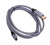 Goshyda Câble USB C vers DisplayPort 8K 60 Hz, Cordon de Type C vers DisplayPort pour Pro Air, 3/4, XPS, Câble Filaire en Nylon tissé, Plug and Play pour Ordinateur Portable et Téléphone