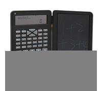 Goshyda Calculatrice avec Bloc-Notes, écran LCD Portable à 10 Chiffres, Calculatrice Scientifique avec Tablette d'écriture pour l'école, Le Bureau, Les Réunions et l'usage Familial (Black)