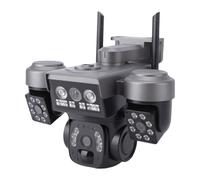 Goshyda Caméra de sécurité 4G à Triple Objectif à énergie Solaire, Caméra PTZ Extérieure sans Fil avec Détection de Mouvement PIR, Couverture 1080P à 360° et Alerte APP