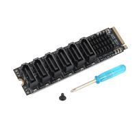 Goshyda Carte Adaptateur M.2 vers SATA3.0, Haute Vitesse 6 Gbps, Indicateur Intelligent, Puce ASM1166, Plug and Play, Prend en Charge 6 Périphériques SATA, pour Extension Thunderbolt,